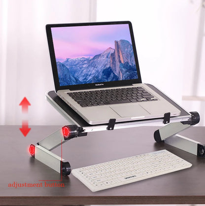 1 Unit Adjustable Folding Laptop Desk Portable for Bed Table Notebook Cooler Fan Stand Computer Table Lap Office Desk