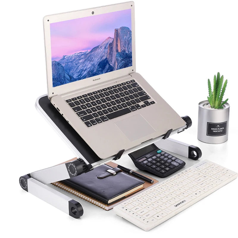 1 Unit Adjustable Folding Laptop Desk Portable for Bed Table Notebook Cooler Fan Stand Computer Table Lap Office Desk